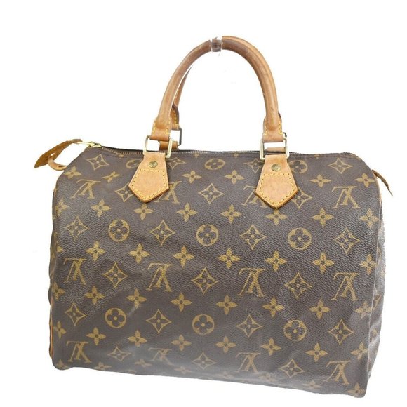 Authentic LOUIS VUITTON Speedy 30 Travel Hand Bag Monogram Leather Brown - Picture 1 of 16